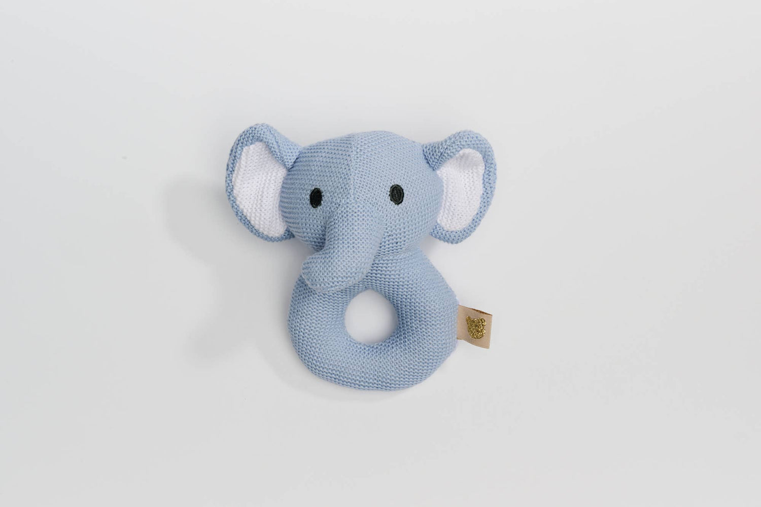 Sweater Knit Crochet Ring Rattle 7"
