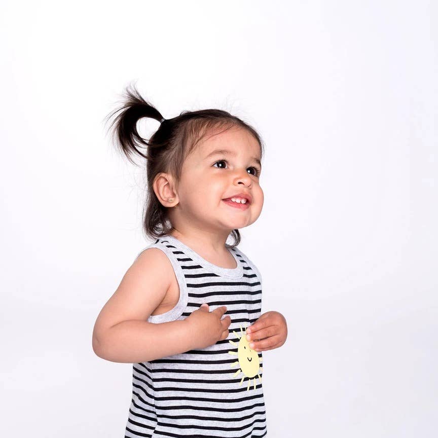 Snugabye Black & White Sun Sleeveless Romper