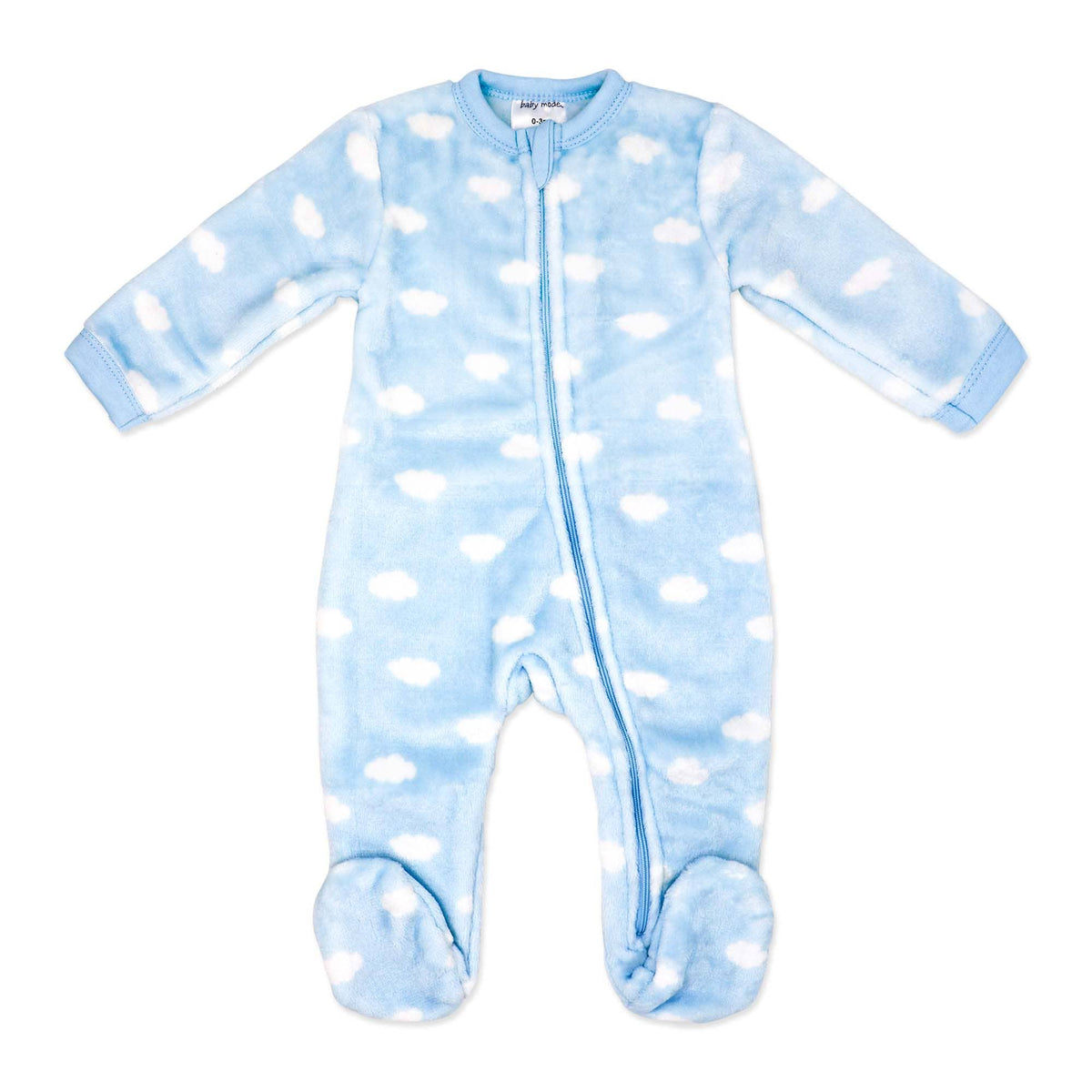 Boys Printed Plush Sleeper: Blue Cloud