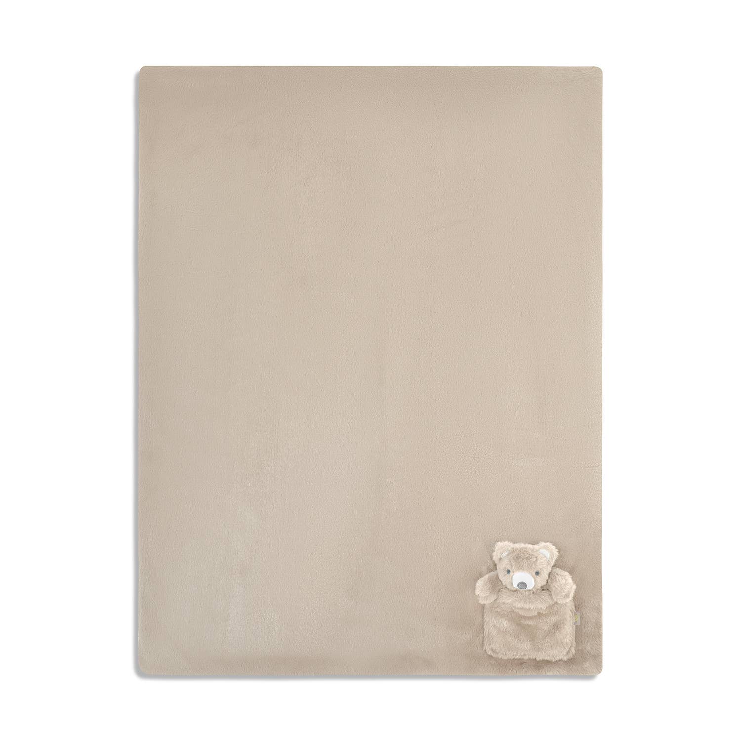 Faux Fur Blanket with Bear Toy in Pocket Size | 30” * 40”