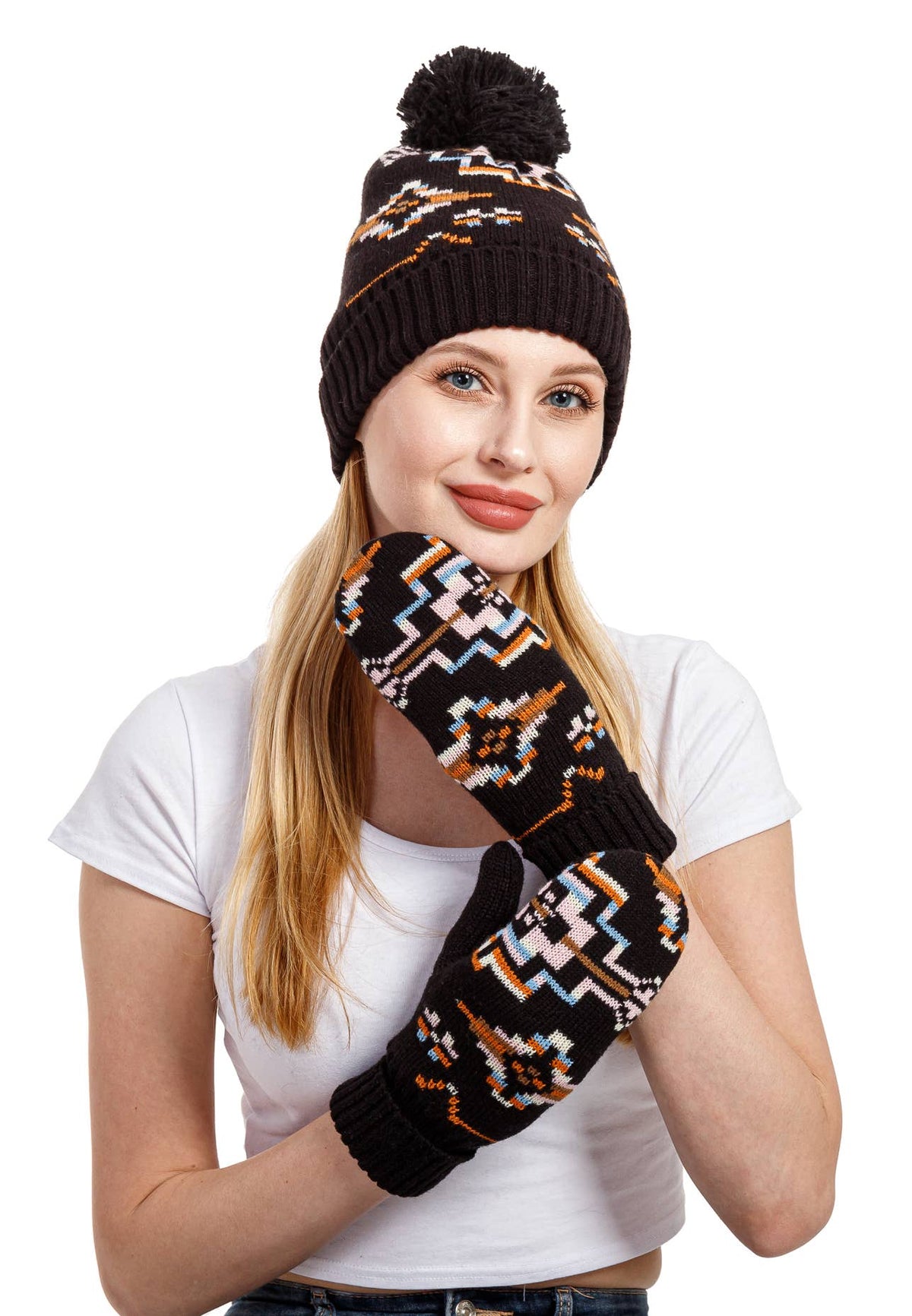 Aztek print mittens (WGLV-35)