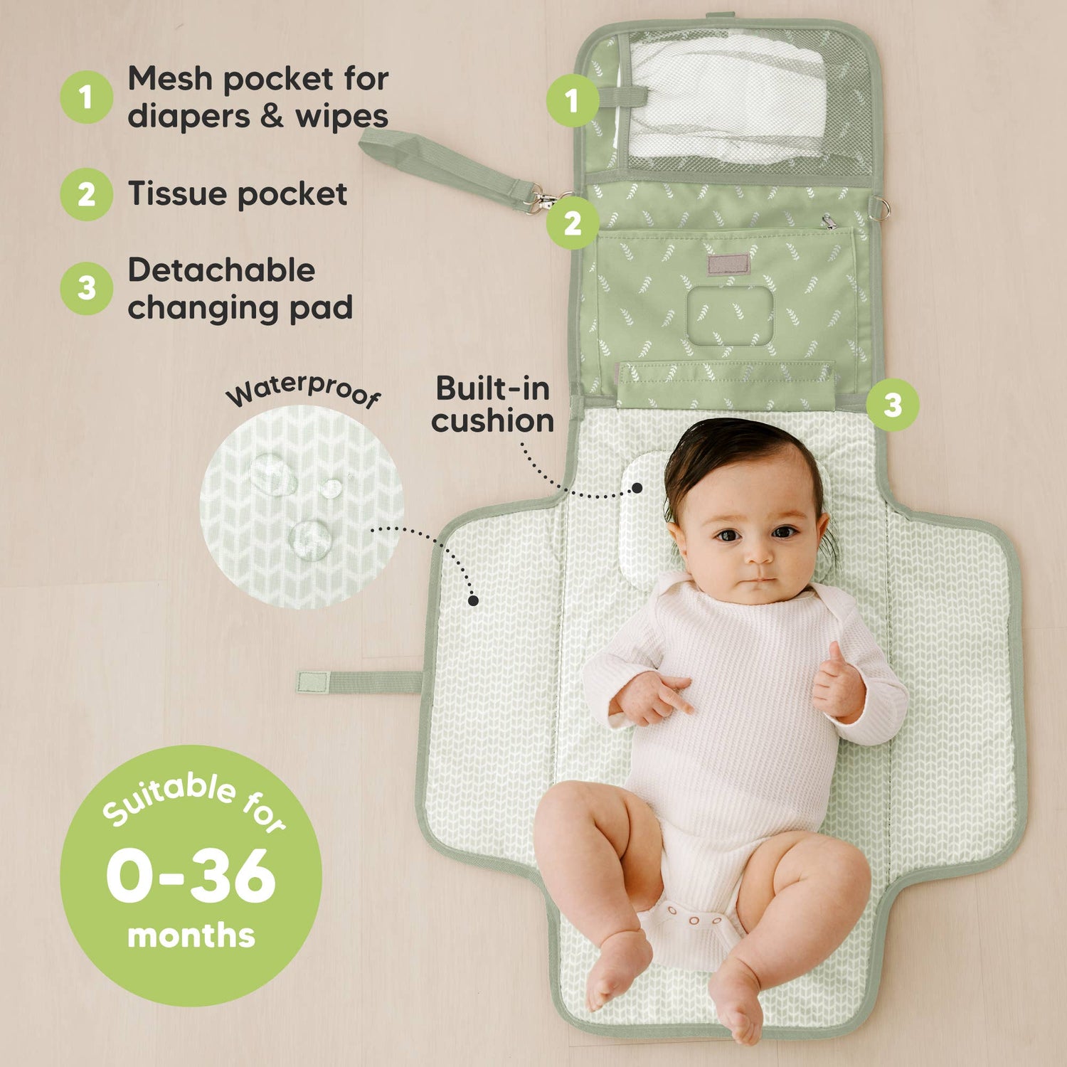 Ezee Portable Diaper Changing Pad, Foldable Changing Mat