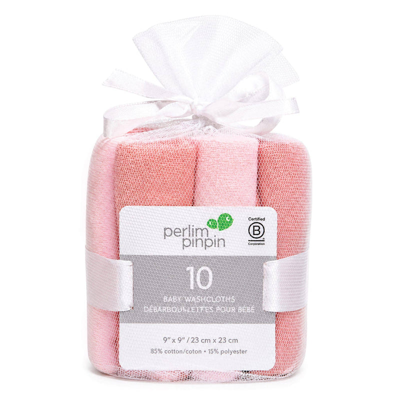 Baby washcloth set (10) - Pink & Coral