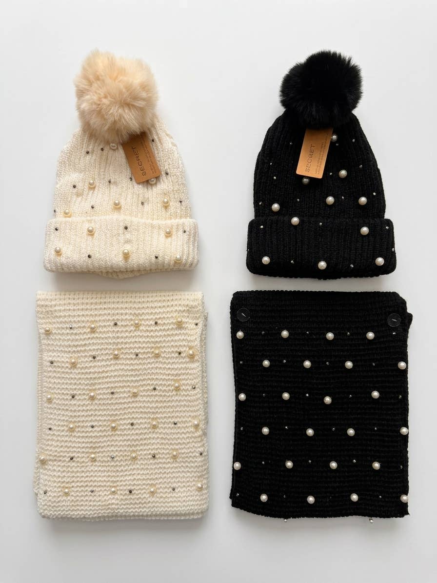 Pearl-Studded Neck Warmer - ACAWSC0022