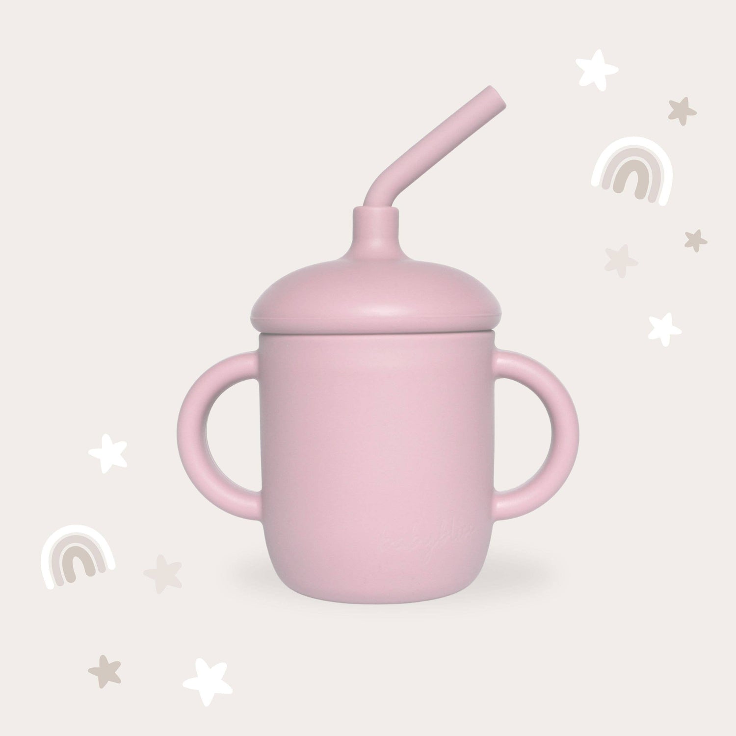 Sippy Cup with Straw, Spill-Proof & Anti-Stain - Dusty Pink