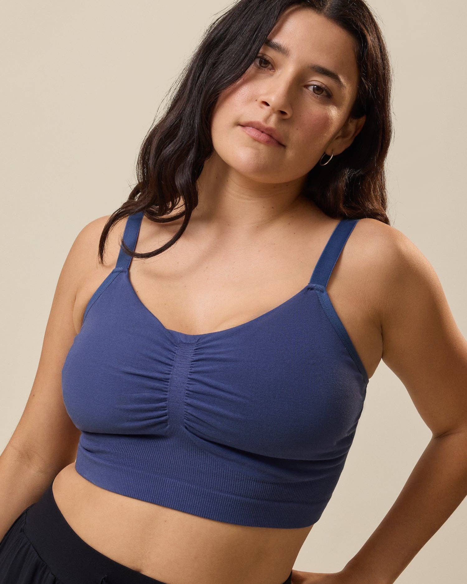 Sublime® Bamboo Hands-Free Pumping Lounge & Sleep Bra | Light Navy