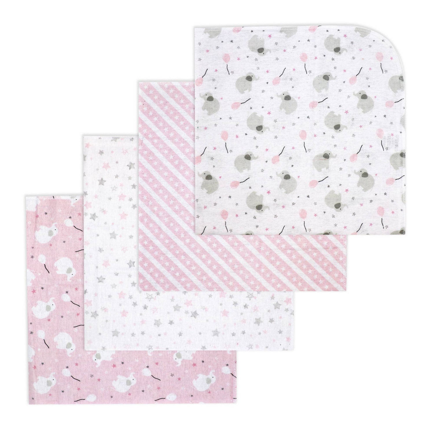 4 Pack Receiving Blanket – Elephant