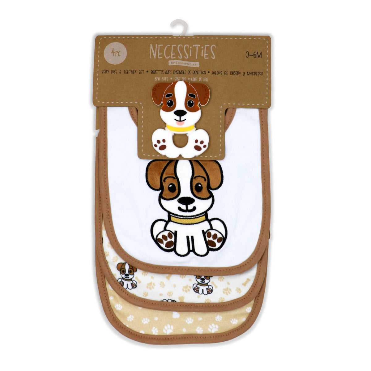 4 Piece Set - 3 Bibs + 1 Silicone Teether
