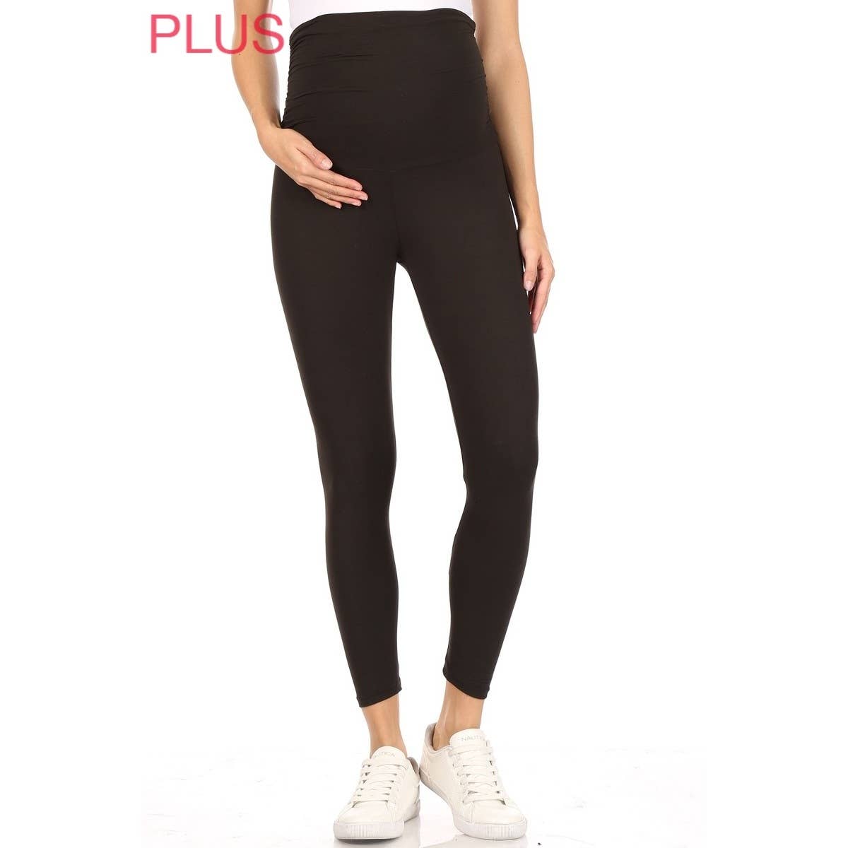 Plus Size Buttery Soft Solid Maternity Leggings