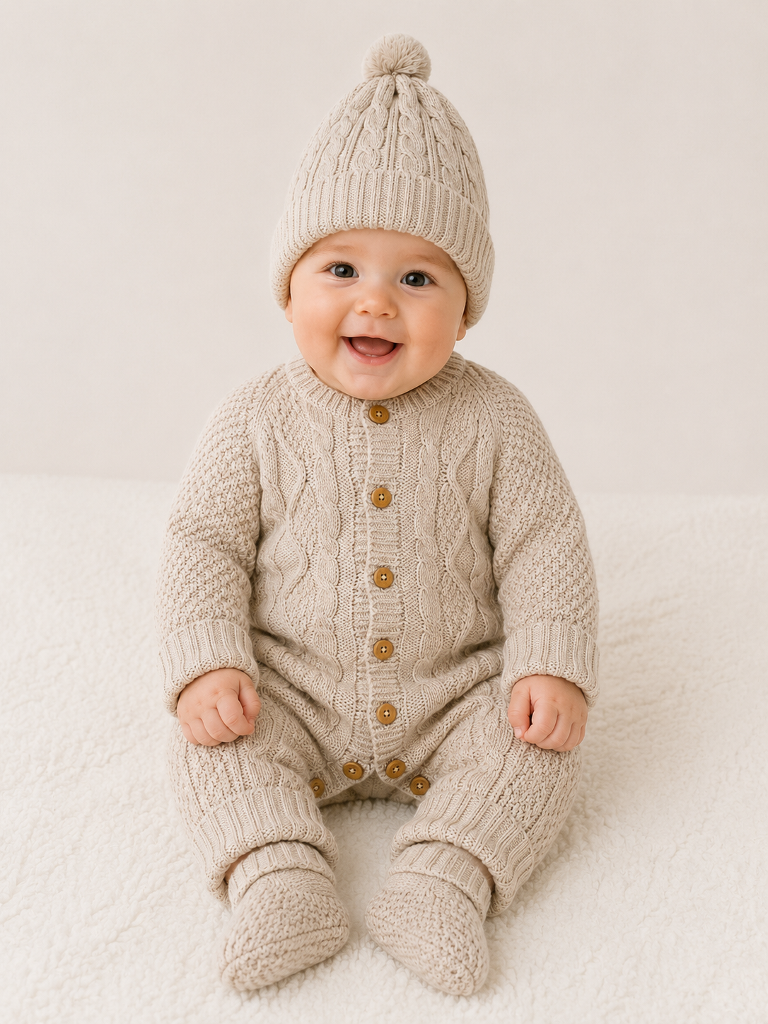 CT162 SET JUMPSUIT, HAT AND BOOTIES: Verde / 3 M