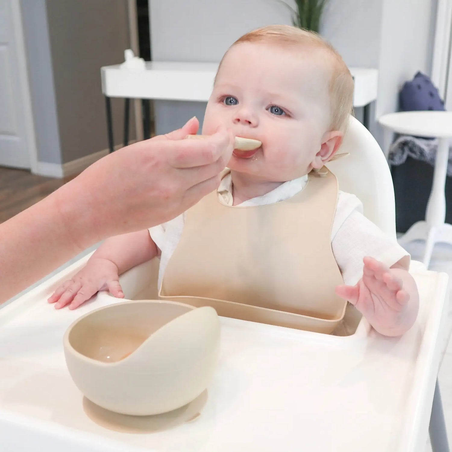 Silicone Bib - Almond