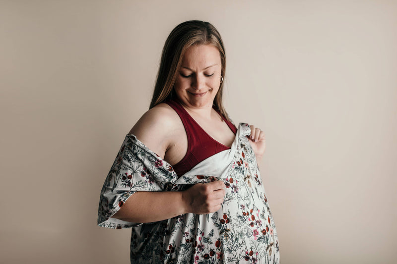 Floral Mommy Labor and Delivery/ Nursing Gown