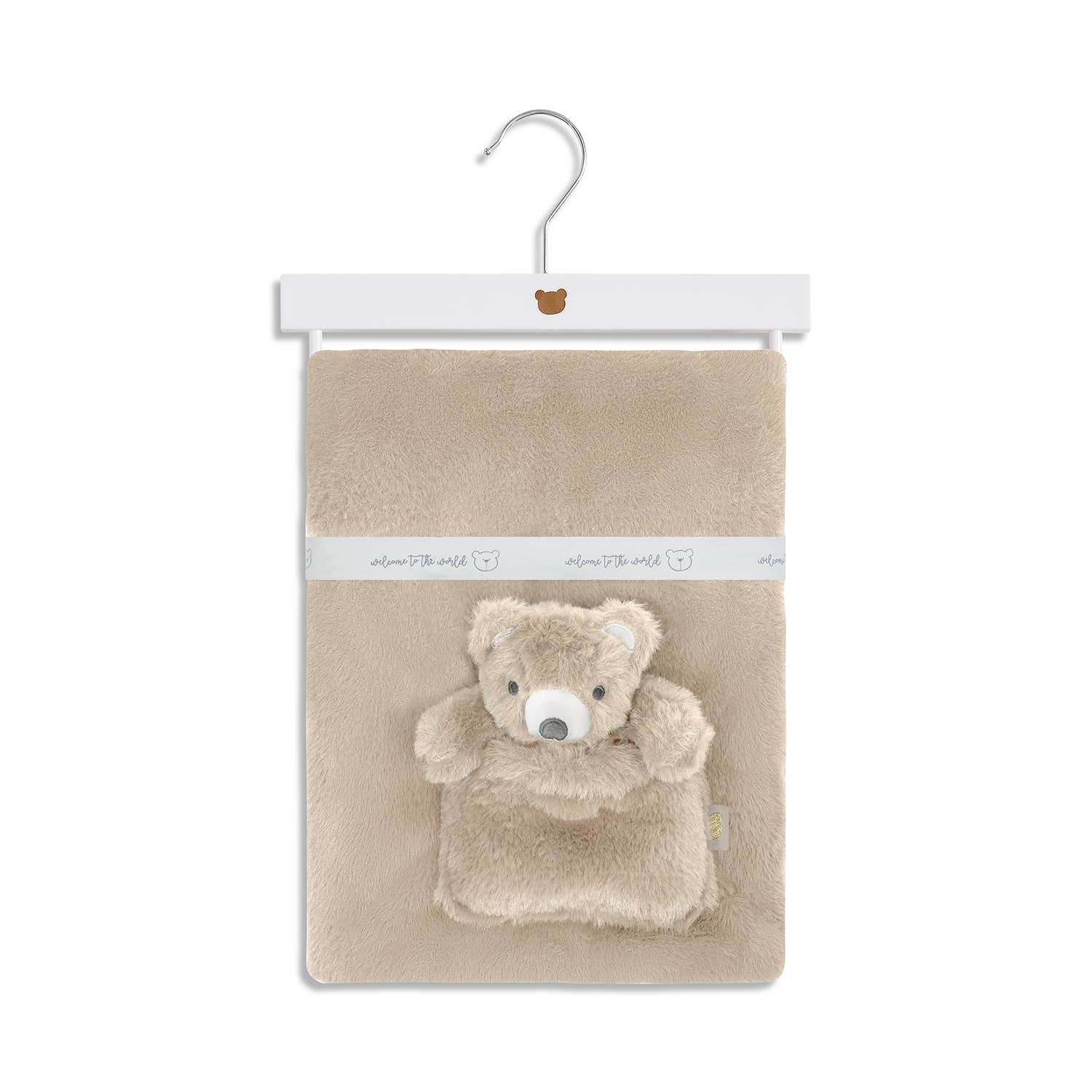 Faux Fur Blanket with Bear Toy in Pocket Size | 30” * 40”
