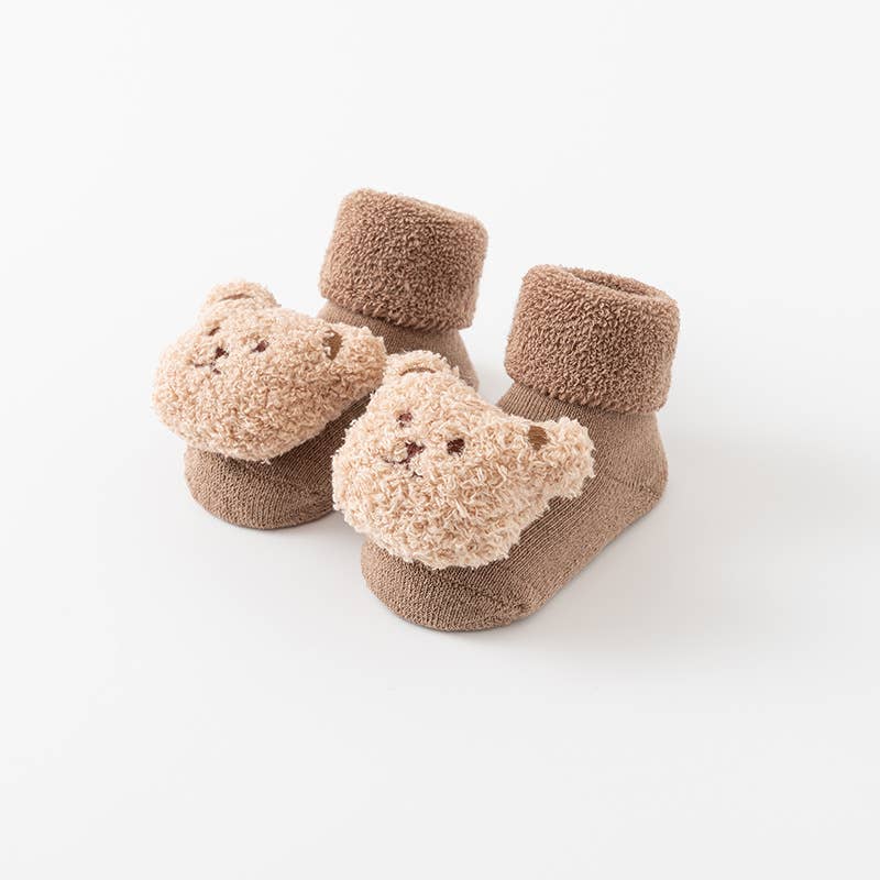 Cute Baby Teddy Bear Non Slip Socks Multi Color Infant