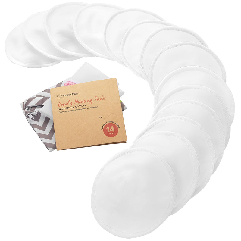 14pk Comfy Nursing Pads, Reusable Breastfeeding Pads
