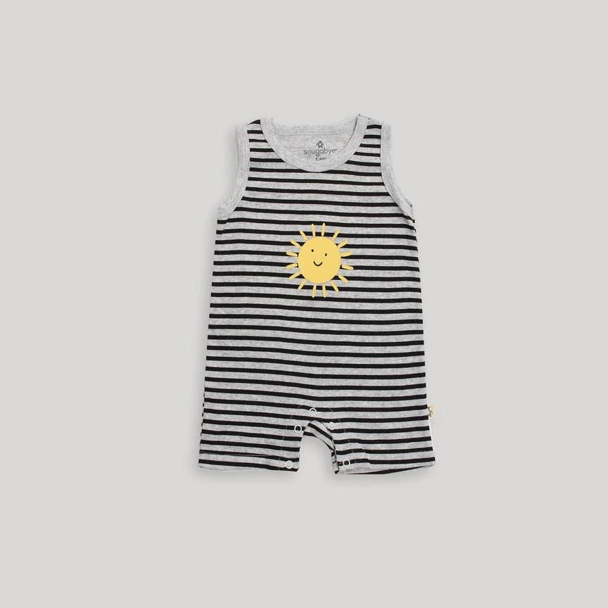 Snugabye Black & White Sun Sleeveless Romper