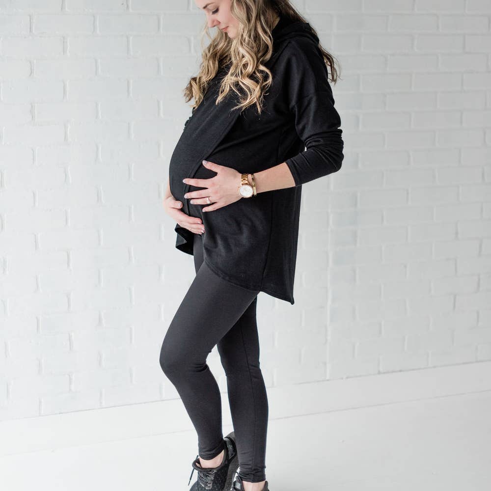 Lynx Fully Belly Maternity Leggings-Black