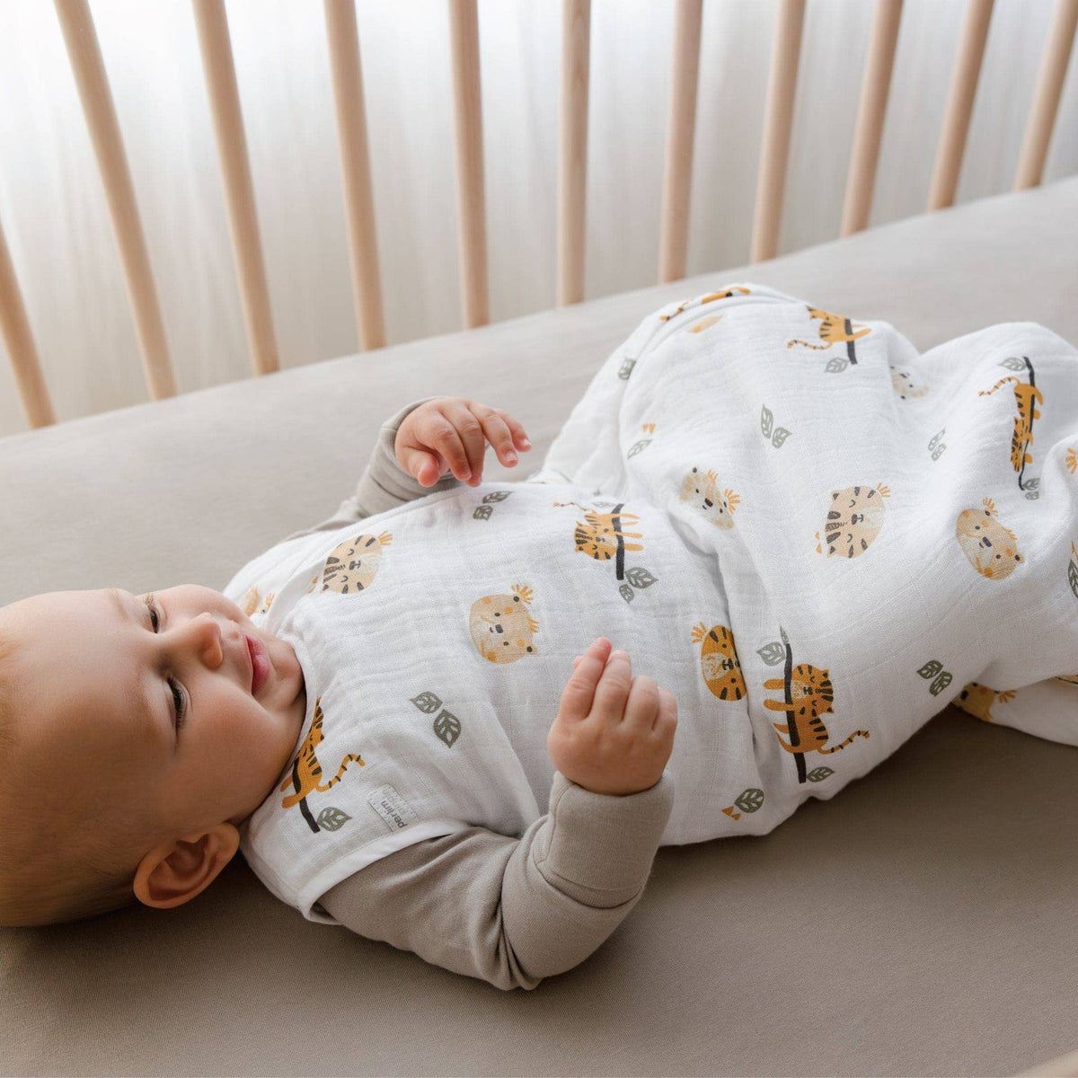 Cotton muslin sleep sack - Jungle (0.7 tog)