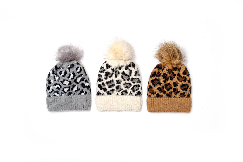 Leopard print winter beanie (WBN-31)