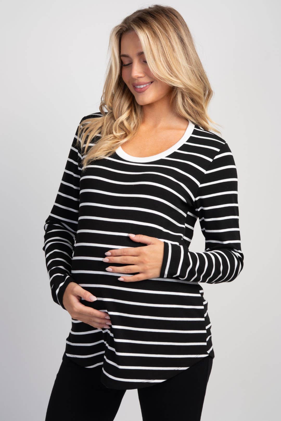 Maternity & Nursing Striped Long Sleeve Top