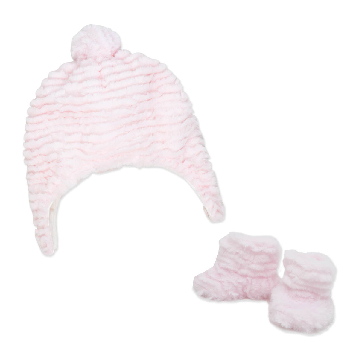 Ridge Plush Hat and Bootie Set