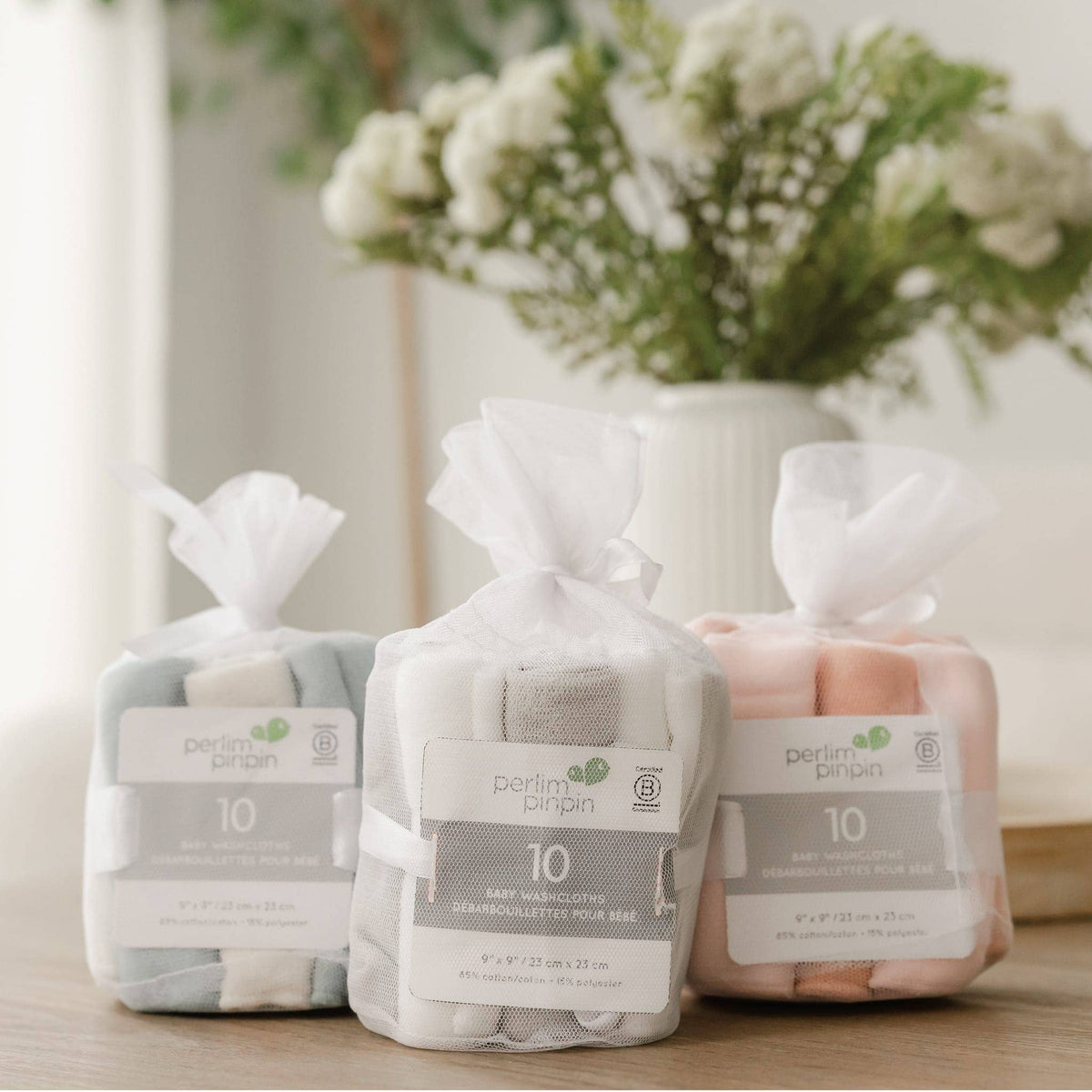 Baby washcloth set (10) - Pink & Coral
