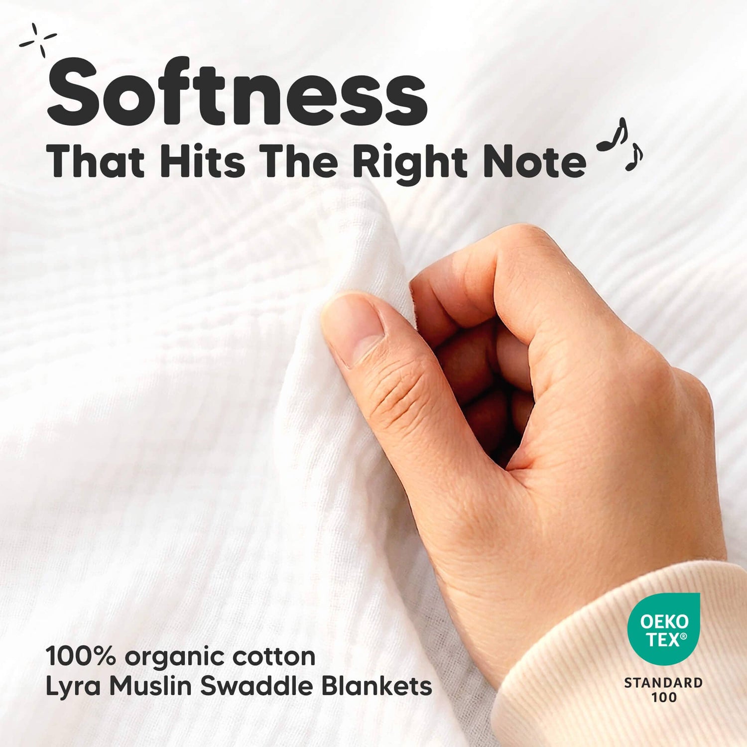 3-Pack Lyra Muslin Swaddle Blankets for Newborns, Boy, Girl