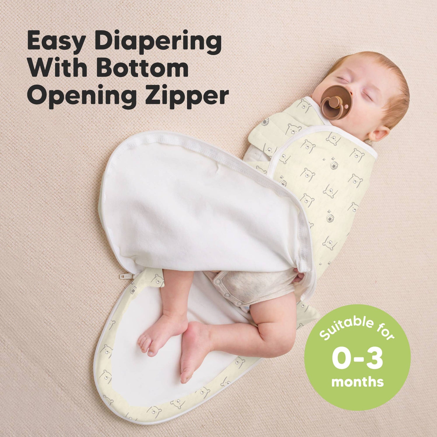 3pk Soothe Zippy Baby Swaddles 0-6 Months,Newborn Sleep Sack