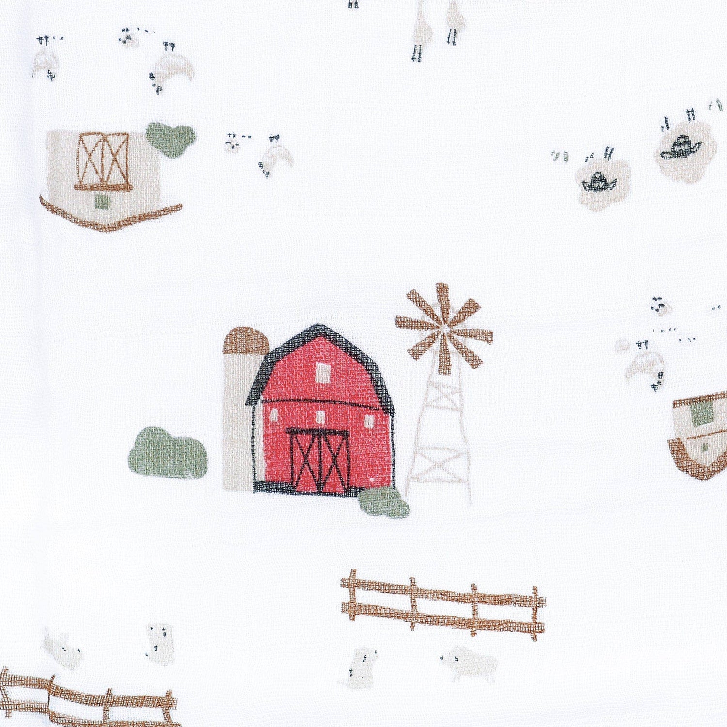 Cotton muslin swaddle - Farm