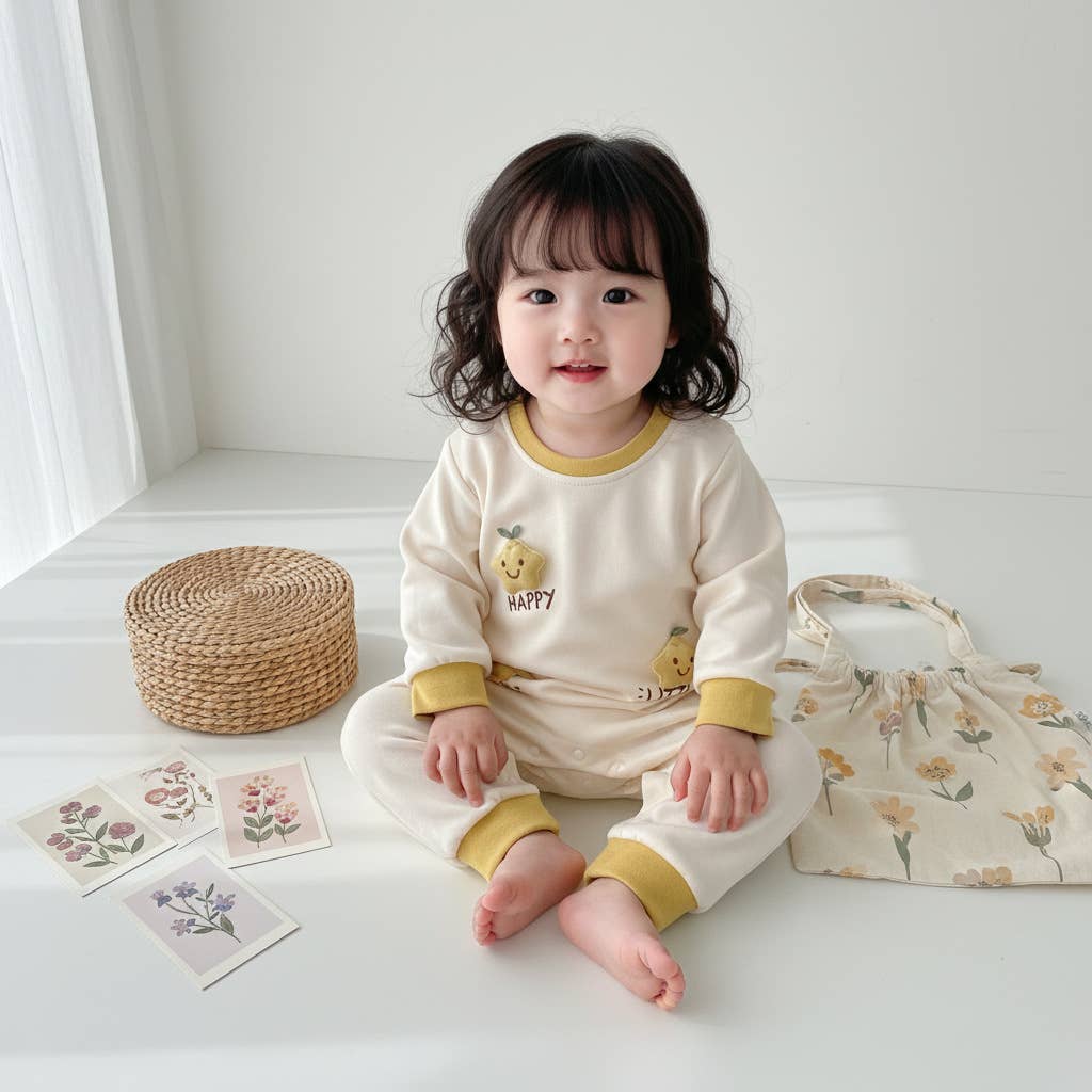 Baby Girl Star Long Sleeves Romper Yellow
