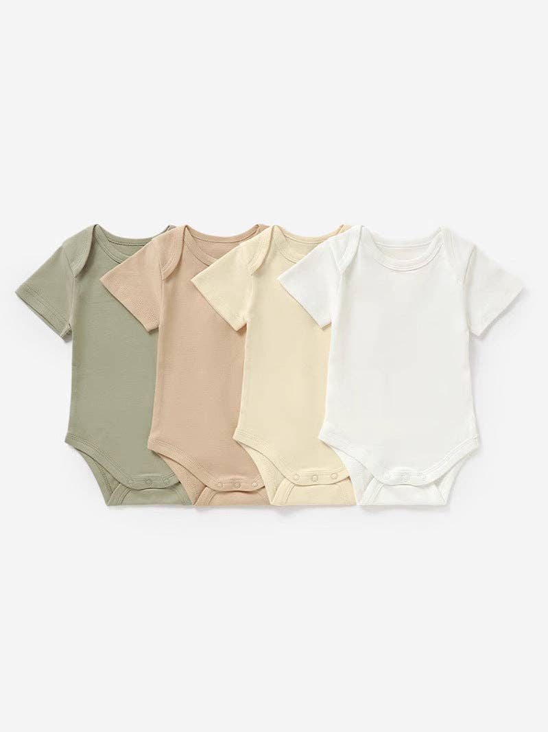 Baby Short Sleeve Triangle Bodysuit Cotton Casual Unisex Romper