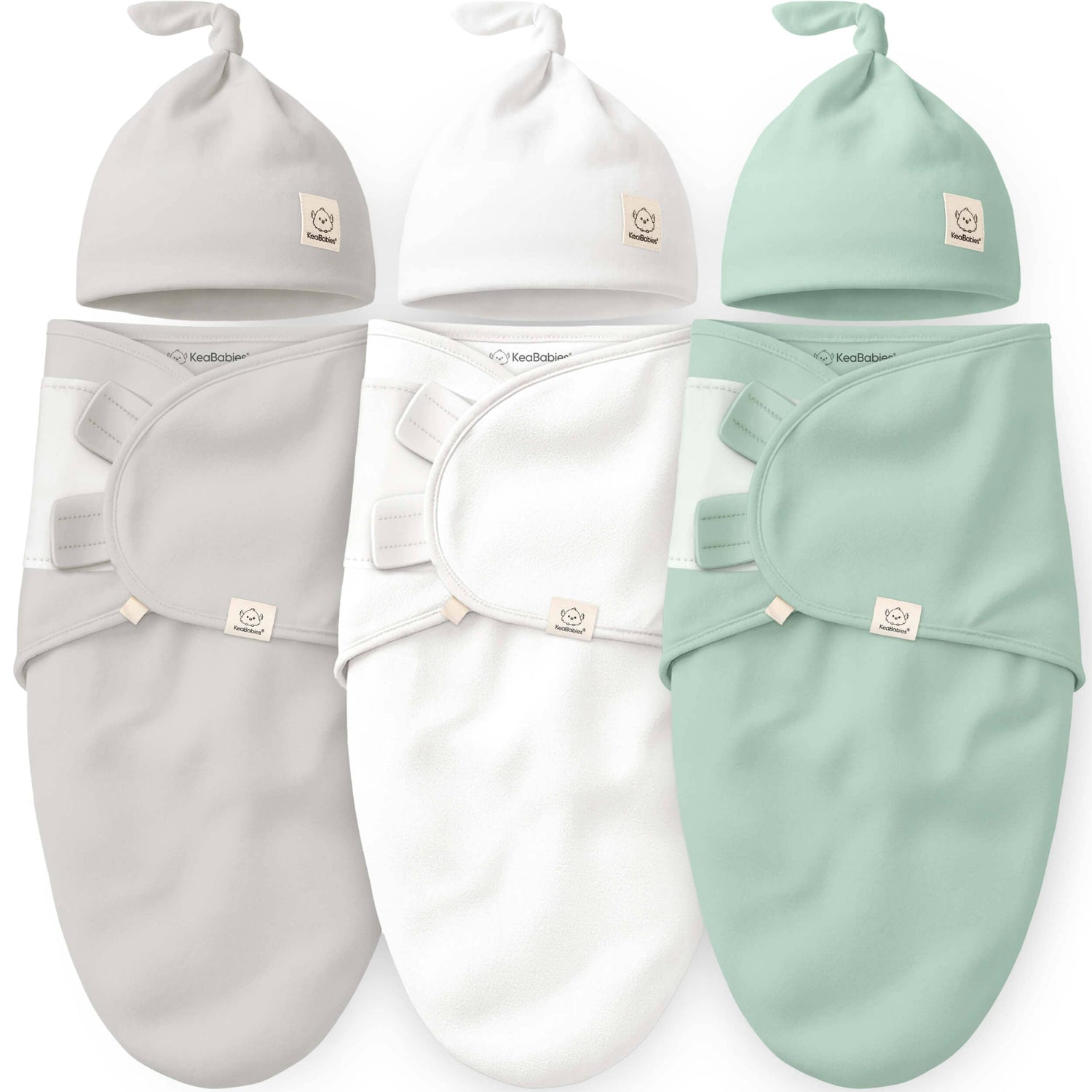 3-Pack Soothe Baby Swaddles 0-3 Months with Knot Hat