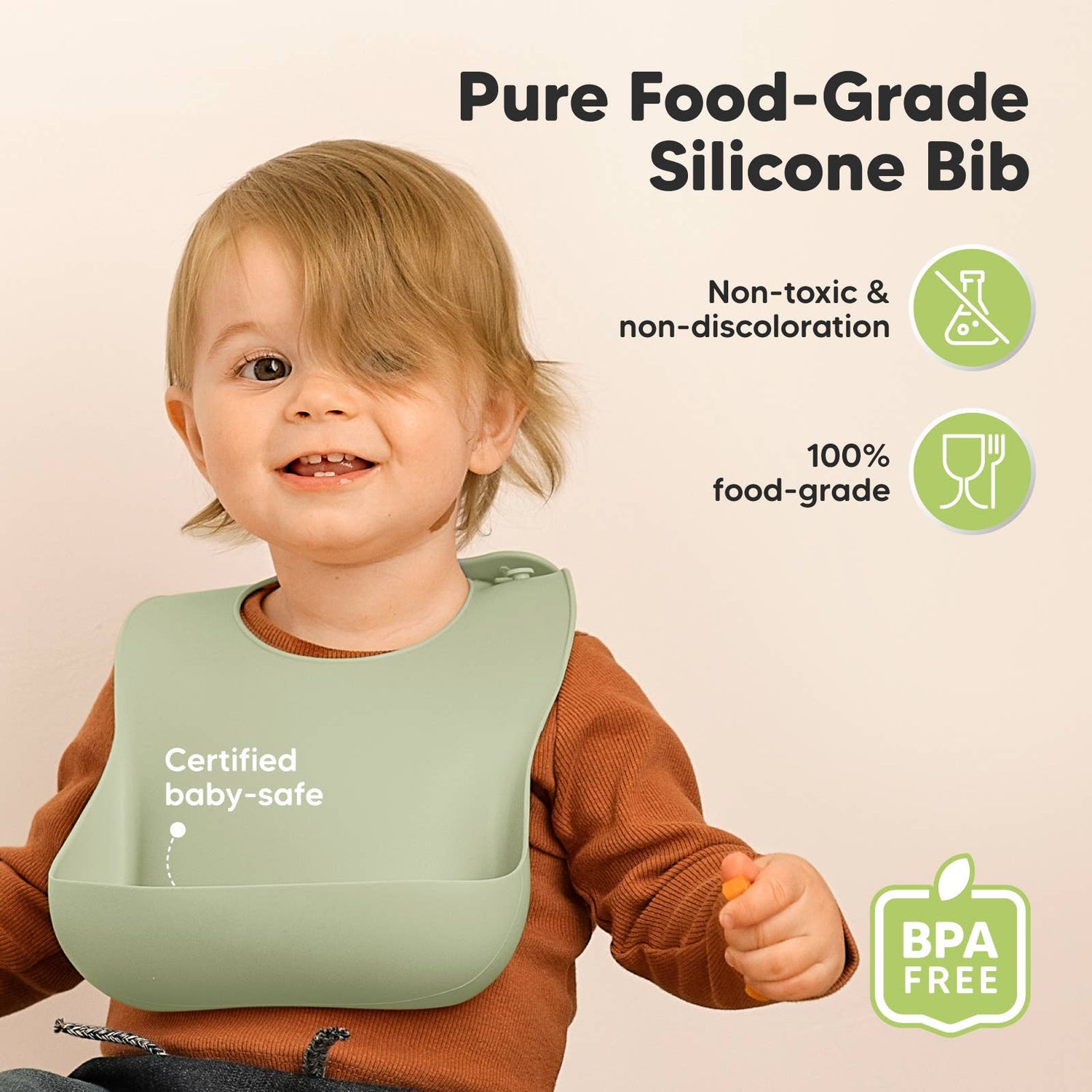 2-Pack Prep Silicone Bibs for Babies, Toddlers, Boys, Girls