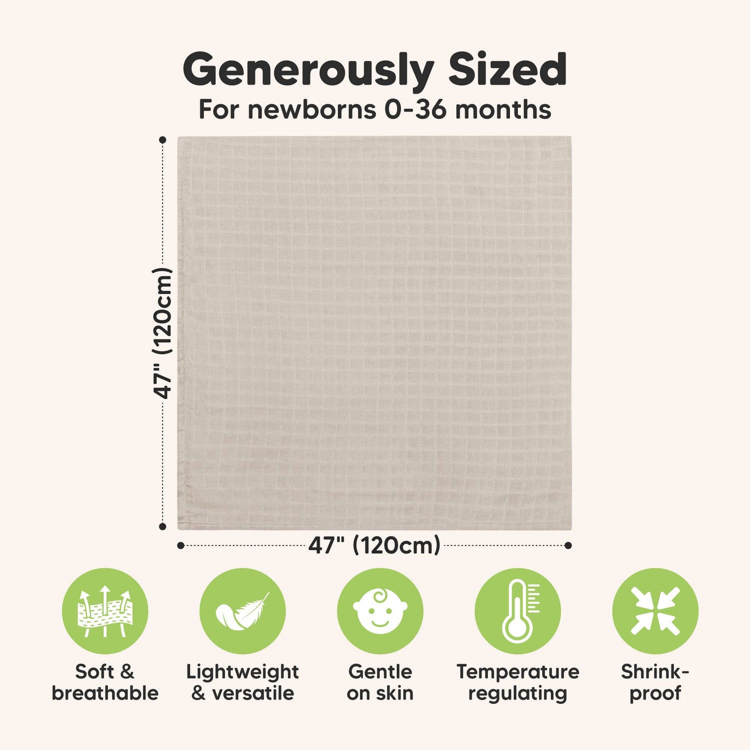 KeaBabies Lumi Muslin Swaddle Blankets