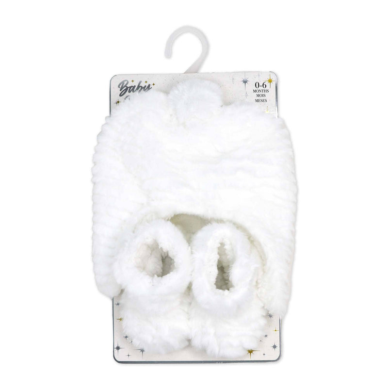 Ridge Plush Hat and Bootie Set