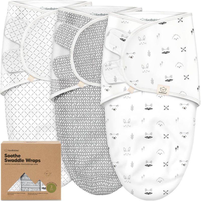 3pk Soothe Baby Swaddles 0-3 Months, Sleep Sack for Newborns