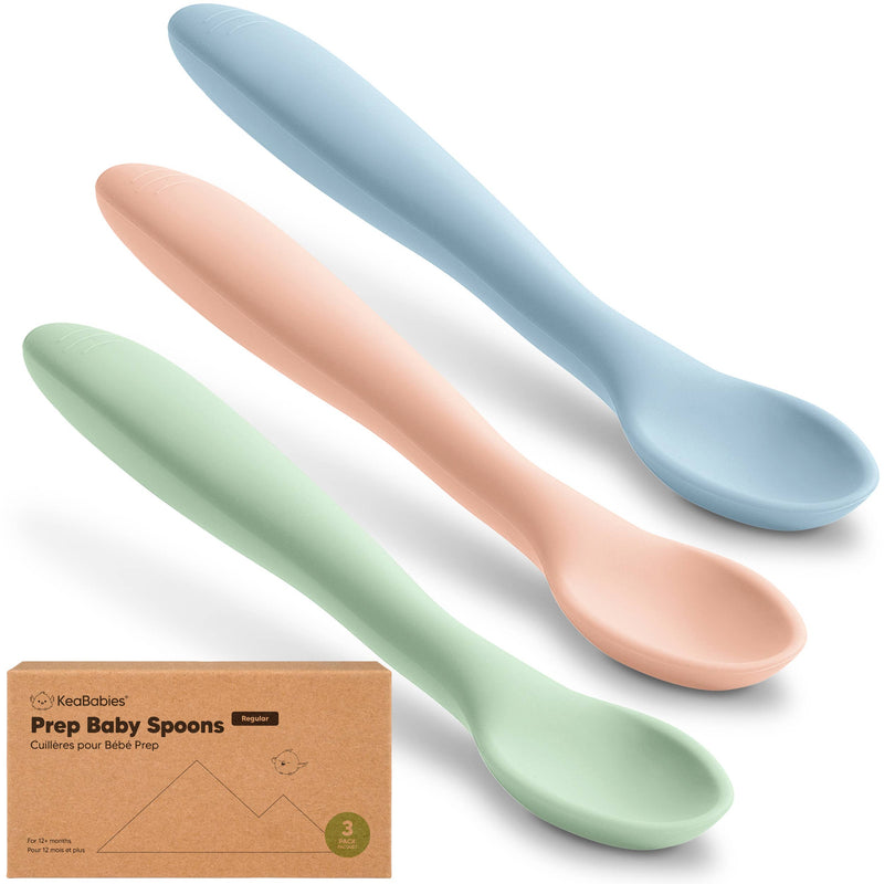 3-Pack Prep Silicone Baby Spoons for Toddlers 6-24 months