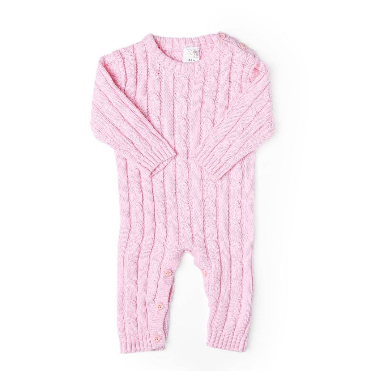 Pink Cable-Knit Playsuit
