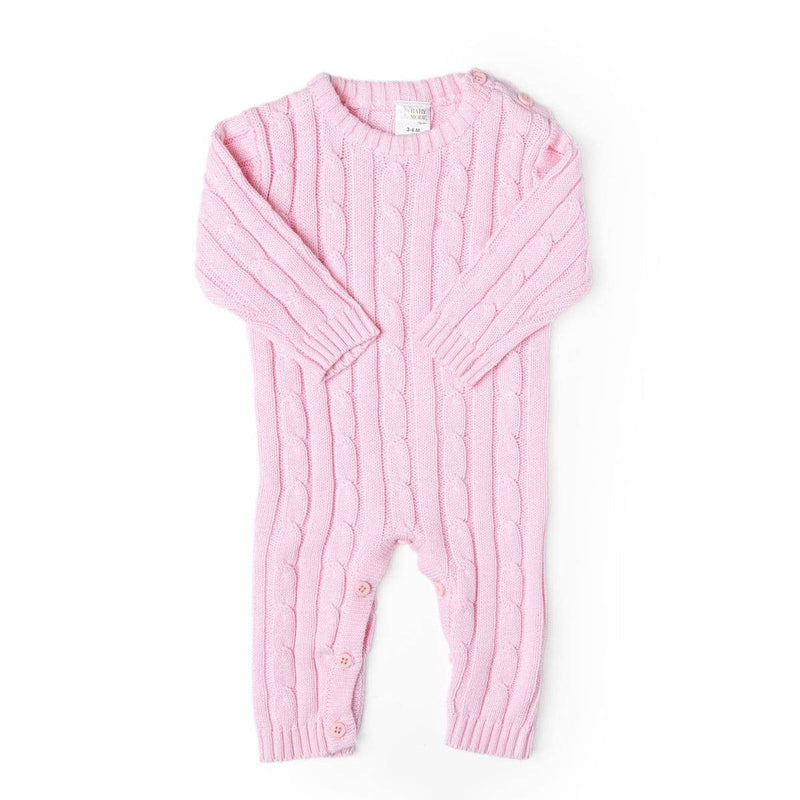 Pink Cable-Knit Playsuit