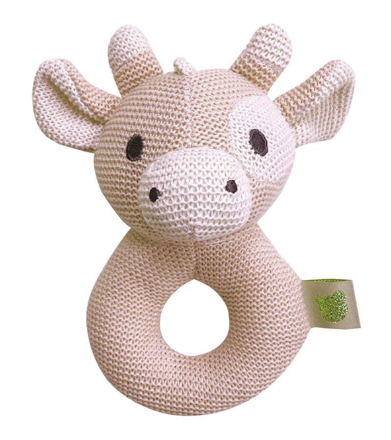 Sweater Knit Crochet Ring Rattle 7"