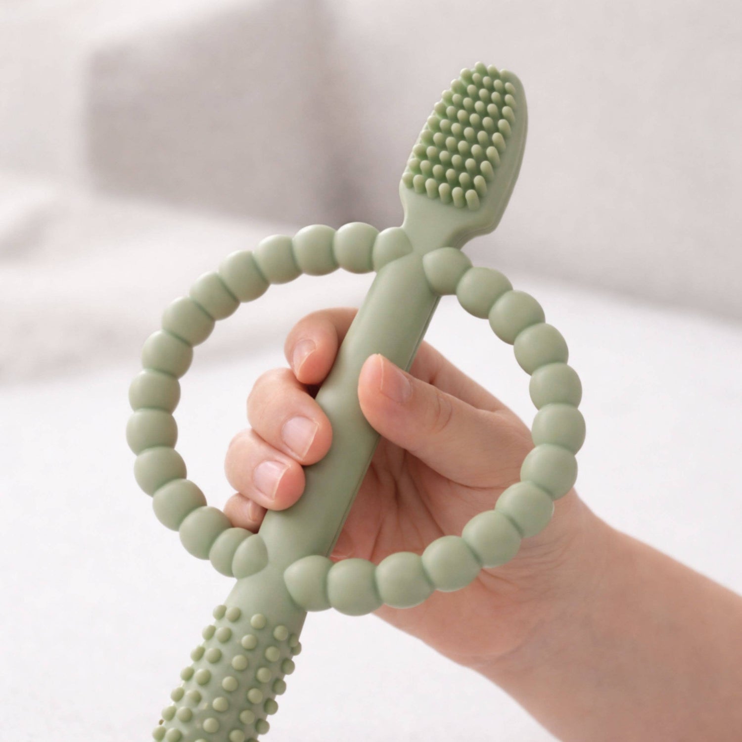 Baby Teething Toothbrush - Sage & Dusty Blue