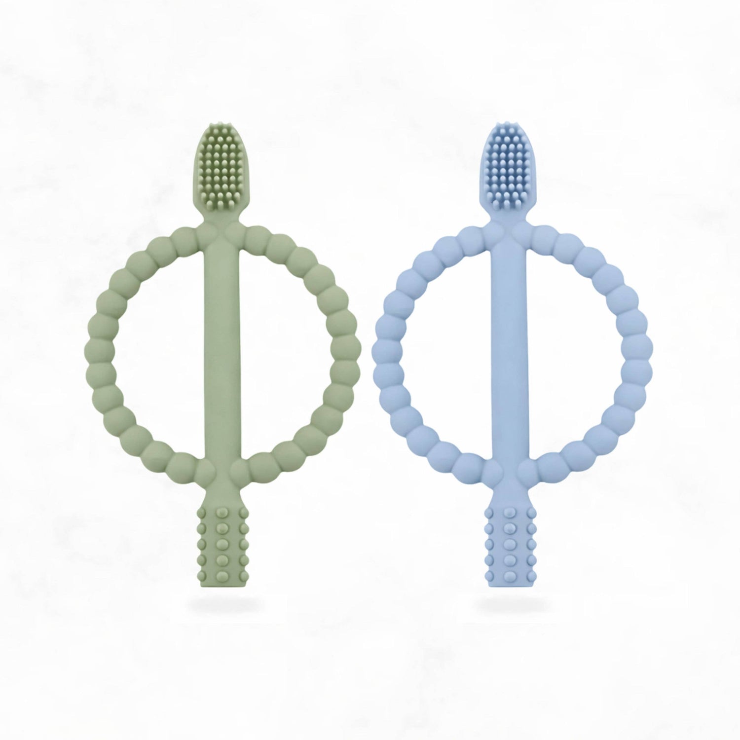 Baby Teething Toothbrush - Sage & Dusty Blue