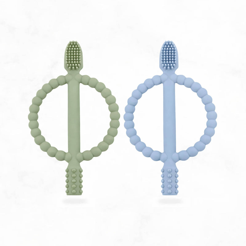 Baby Teething Toothbrush - Sage & Dusty Blue