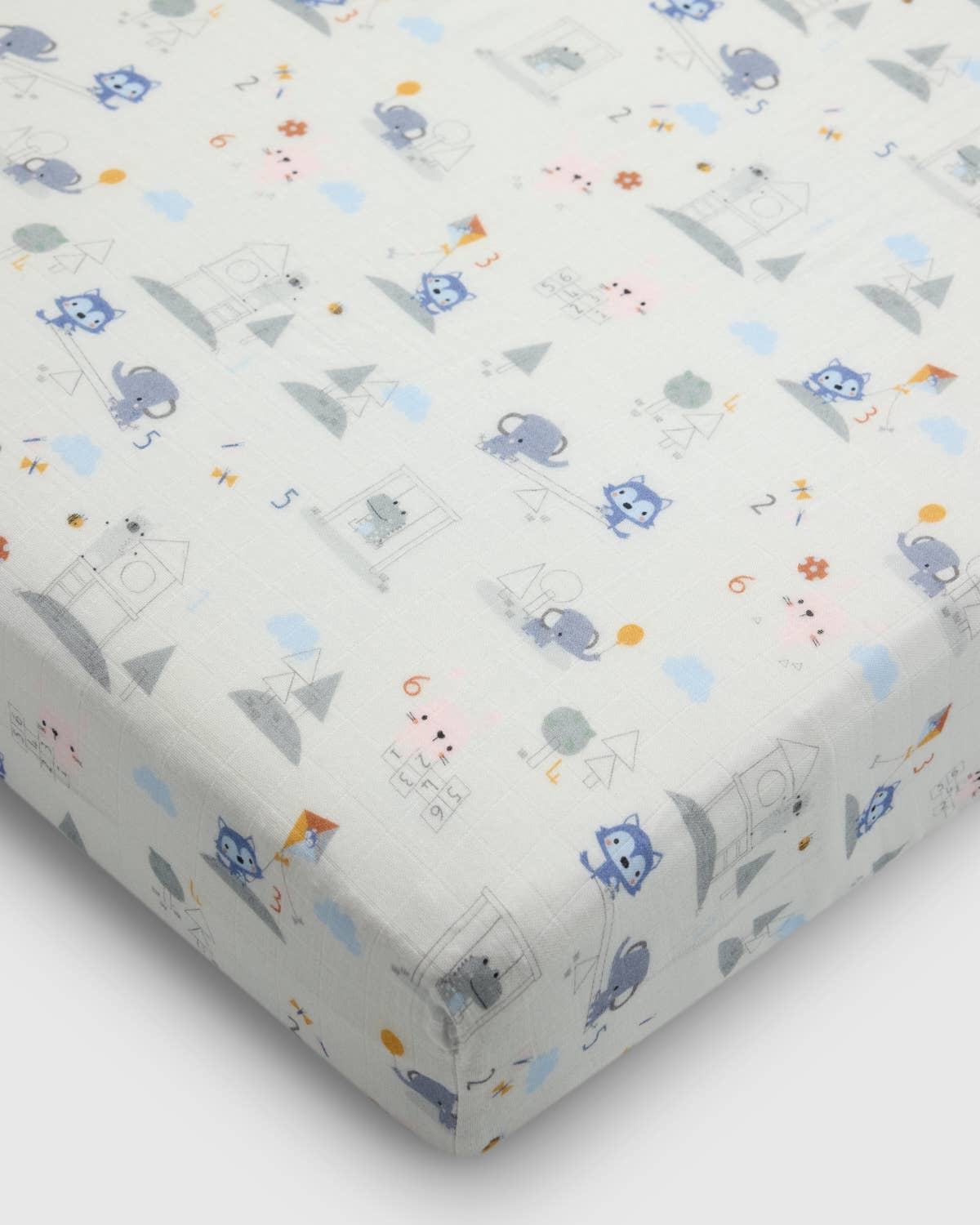 Muslin Fitted Crib Sheet - Mini Mathletes