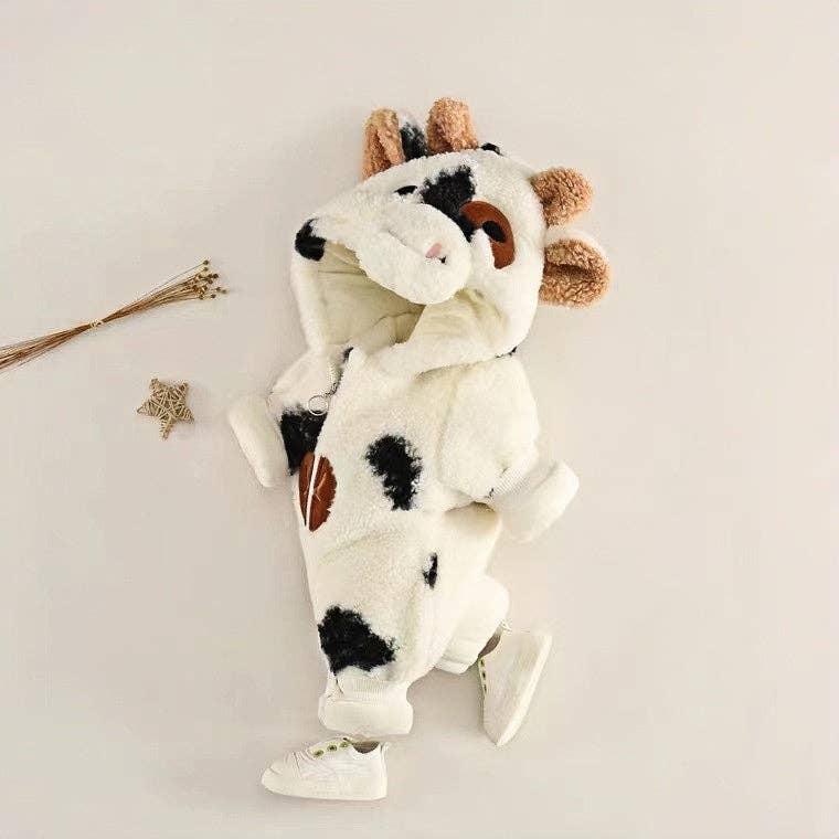 Baby Newborn Warm Cow Romper