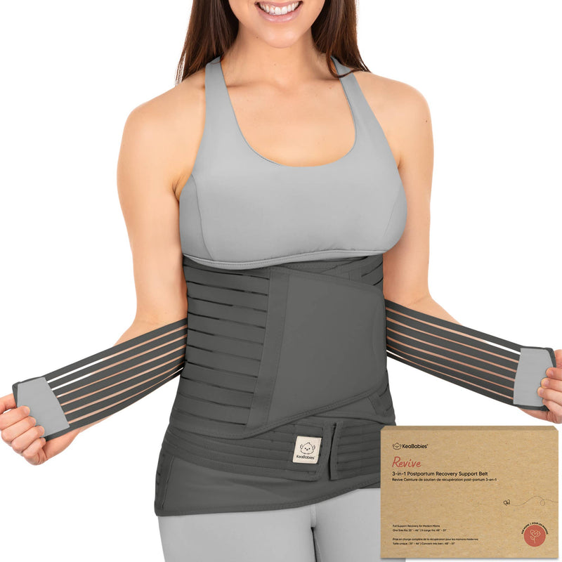 KeaBabies Revive 3 in 1 Postpartum Belt (Mystic Gray)
