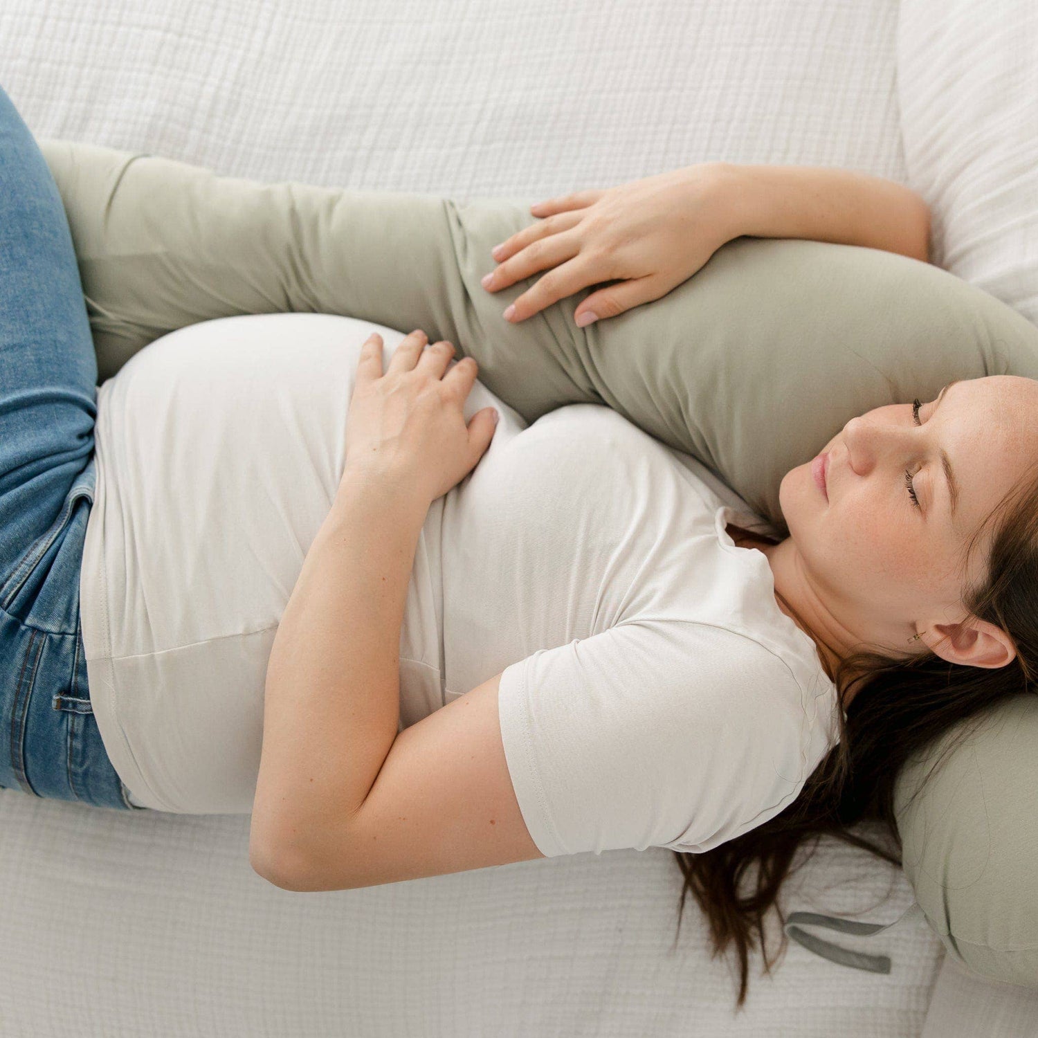Bamboo multifunctional pregnancy pillow - Moss