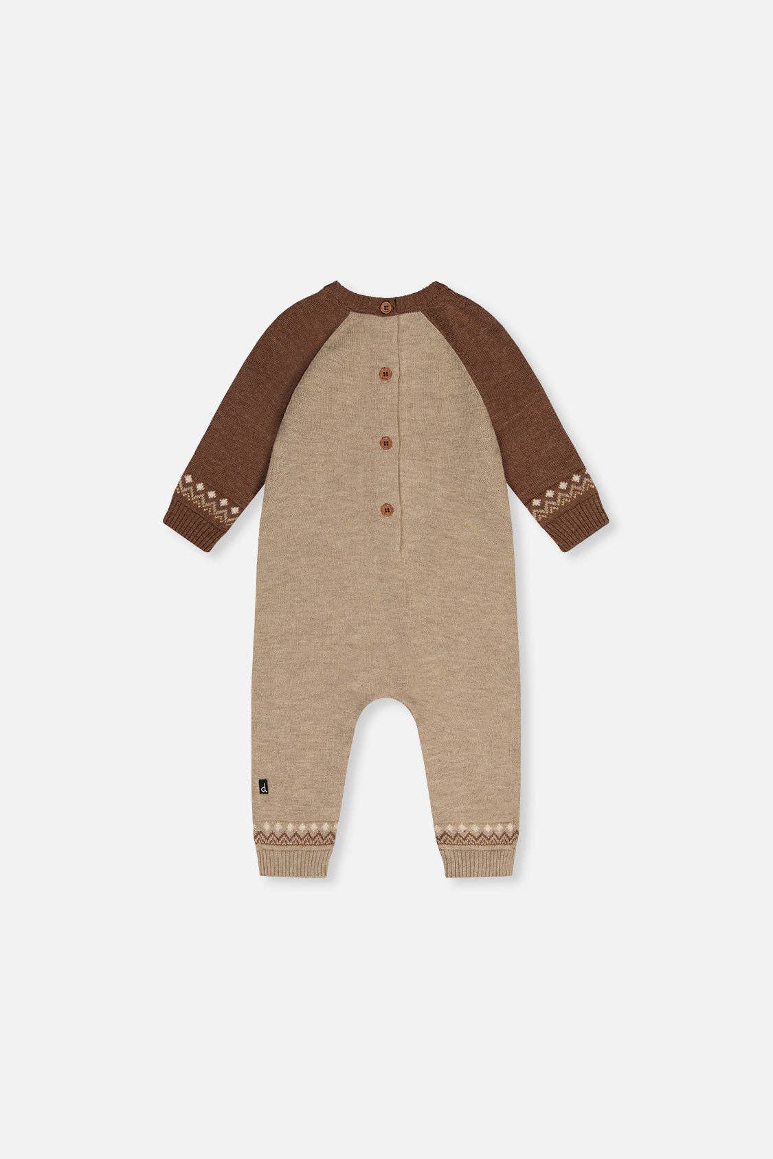 Knitted Intarsia Romper Brown Cinnamon