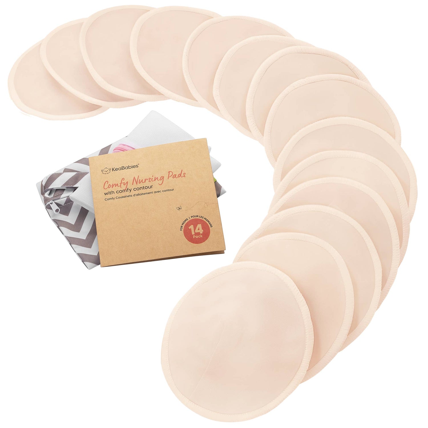 14pk Comfy Nursing Pads, Reusable Breastfeeding Pads