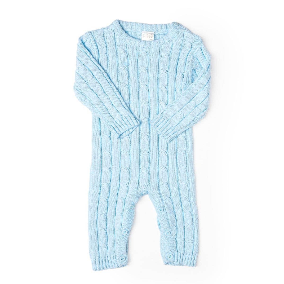 Blue Cable-Knit Playsuit